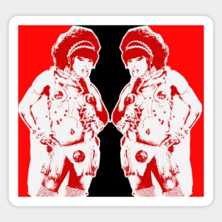 Stylized figure of indigenous girl in the parade Sticker